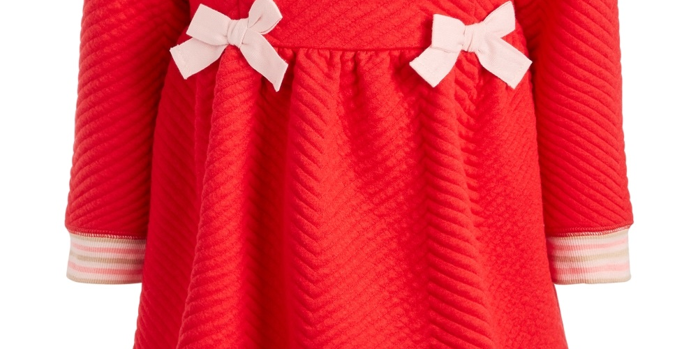 Vestido acolchoado para bebê menina First Impressions, vermelho, tamanho 24 meses