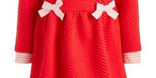 Vestido acolchoado para bebê menina First Impressions, vermelho, tamanho 24 meses