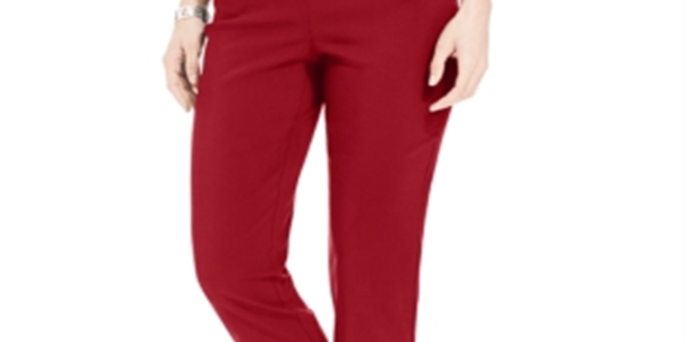 Calça e shorts com tachas femininos JM Collection, vermelho, tamanho pequeno P