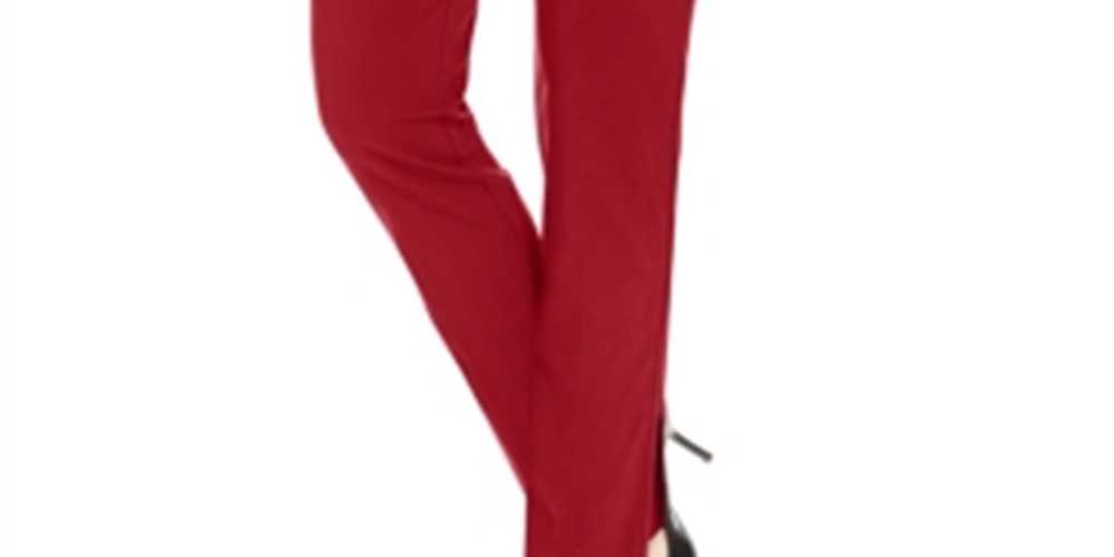 Calça e shorts com tachas femininos JM Collection, vermelho, tamanho pequeno P
