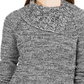 Blusa feminina estilo espinha de peixe, manga comprida, gola alta, suéter, preta, tamanho pequeno pequeno