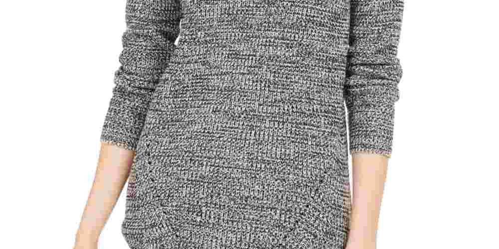 Blusa feminina estilo espinha de peixe, manga comprida, gola alta, suéter, preta, tamanho pequeno pequeno