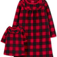 Conjunto de camisola e vestido de boneca Carters Toddler Girls Buffalo Plaid Fleece, tamanho 5T, vermelho