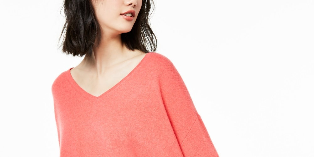Suéter feminino de cashmere puro com decote em V Charter Club, vermelho, tamanho pequeno