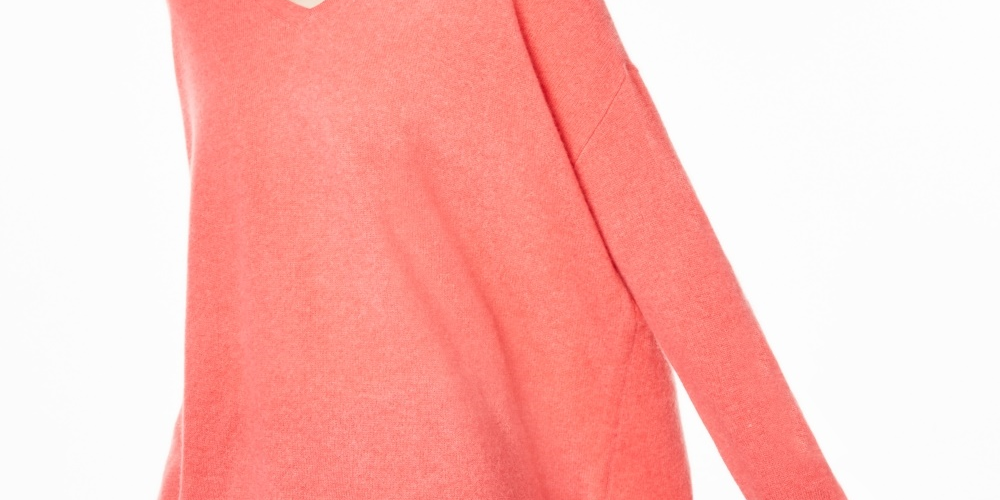 Suéter feminino de cashmere puro com decote em V Charter Club, vermelho, tamanho pequeno