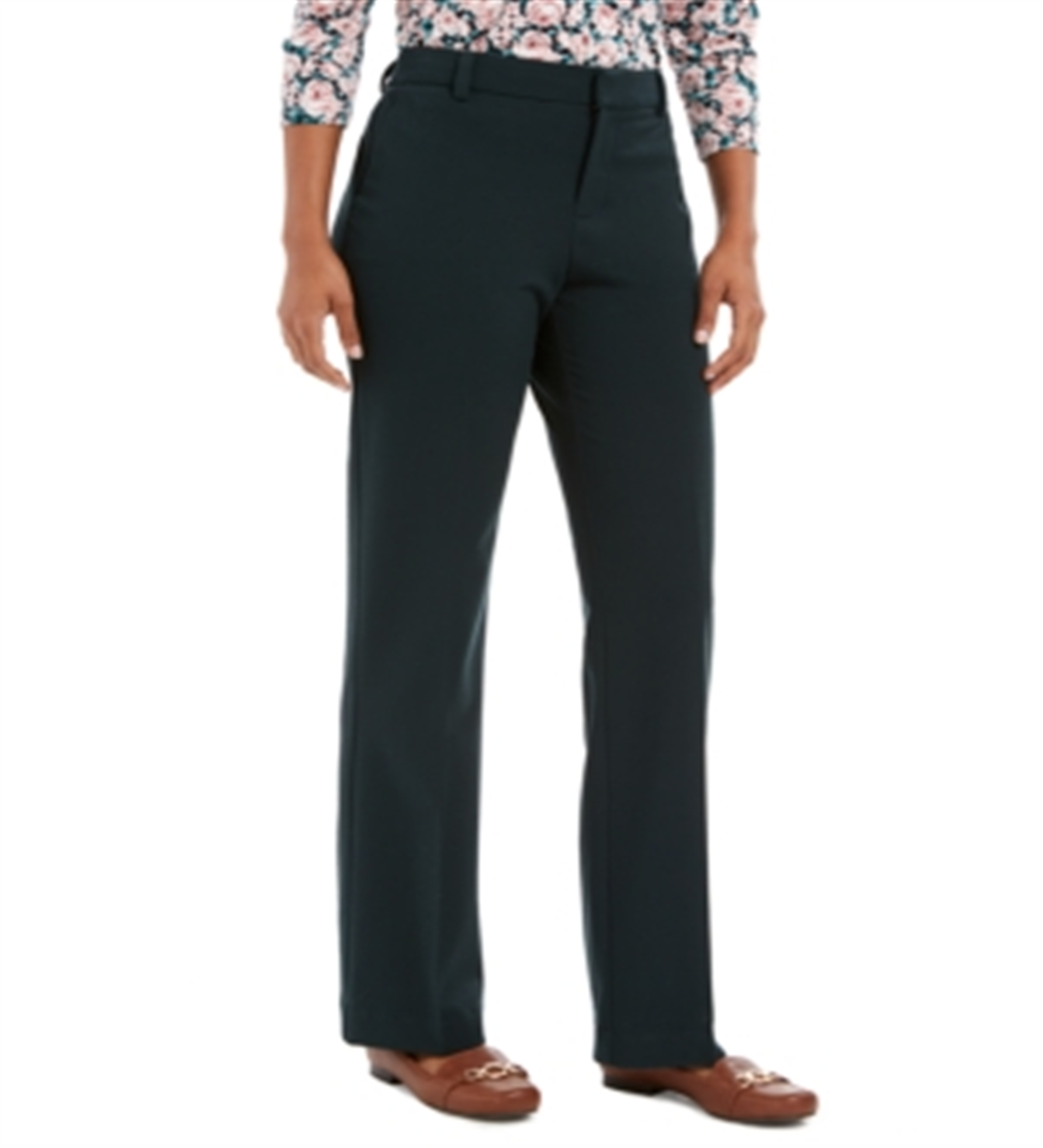 Calças femininas Charter Club Solid, verde, tamanho 12, pequena