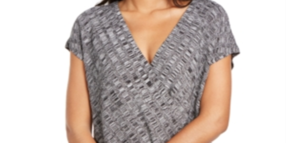 Suéter texturizado feminino Alfani, preto e branco, tamanho pequeno e médio