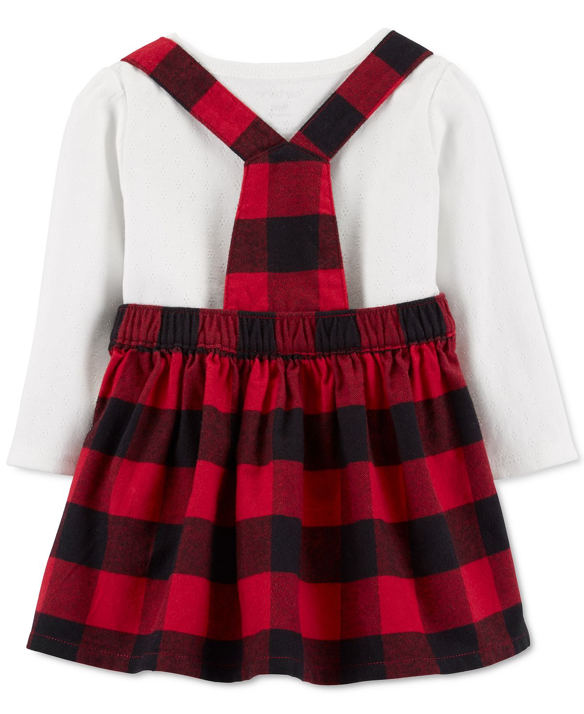 Body Carter's para bebês meninas, saia xadrez, vermelho, tamanho 6 meses
