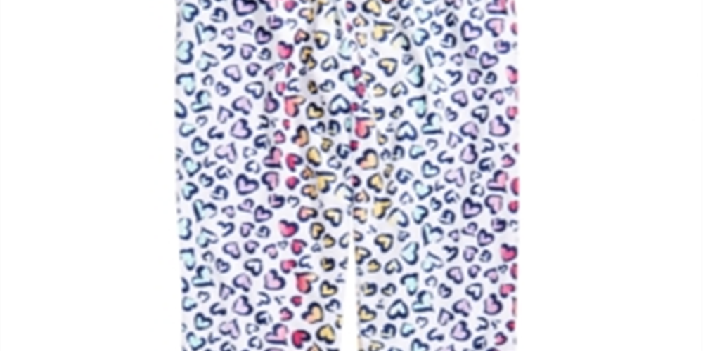 Calça de pijama estampada com coração para meninas Max &amp; Olivia Little &amp; Big, vários tamanhos P 6/6X