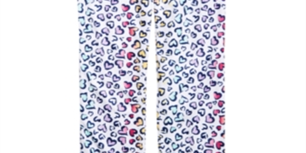 Calça de pijama estampada com coração para meninas Max &amp; Olivia Little &amp; Big, vários tamanhos P 6/6X