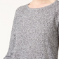 Camiseta feminina Karen Scott com gola redonda e manga comprida mesclada, tamanho PI