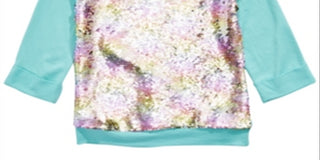 Beautees Big Girl's Flip Rainbow Sequin Top Azul Tamanho X-Grande