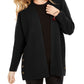 Cardigan feminino com manga comprida e nervuras, estilo &amp; co, aberto, preto, tamanho pequeno