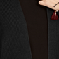 Cardigan feminino com manga comprida e nervuras, estilo &amp; co, aberto, preto, tamanho pequeno
