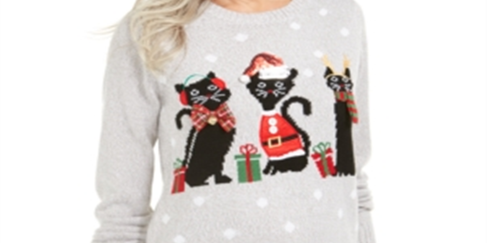 Karen Scott Suéter feminino aconchegante e fofo, cinza, tamanho pequeno G