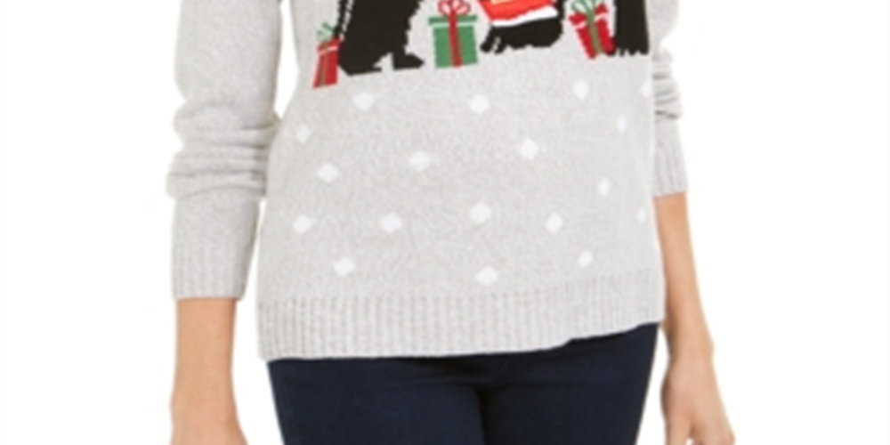 Karen Scott Suéter feminino aconchegante e fofo, cinza, tamanho pequeno G