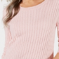 Karen Scott Suéter Feminino CableKnit Gola Redonda Rosa Rosa Tamanho Pequeno G