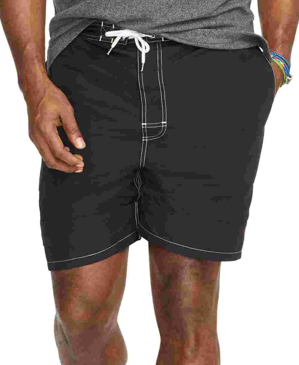 Calção de banho masculino Ralph Lauren com cordão, preto, tamanho XXXX-G