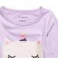Camiseta infantil First Impressions para bebês meninas, algodão Caticorn, bainha peplum, roxa, tamanho 6-9