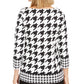 Charter Club Top Feminino Pied de Poule Manga 3/4 Gola Joia Preto Tamanho Pequeno GG