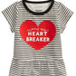 Camiseta infantil de algodão com estampa de corações para bebês First Impressions, branca, tamanho 3-6