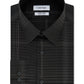 Camisa social masculina Calvin Klein Infinite Color Slim Fit, sem passar, com estampa xadrez elástica, tamanho cinza, 18x34x35
