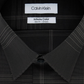 Camisa social masculina Calvin Klein Infinite Color Slim Fit, sem passar, com estampa xadrez elástica, tamanho cinza, 18x34x35