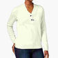 Karen Scott Suéter Feminino Manga Longa Gola V Embelezado Branco Tamanho X-G