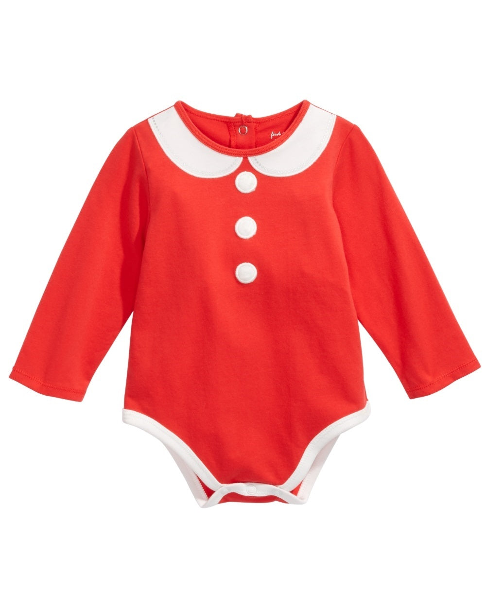 Body infantil First Impressions para meninas, modelo Sra. Claus, tamanho vermelho, recém-nascido
