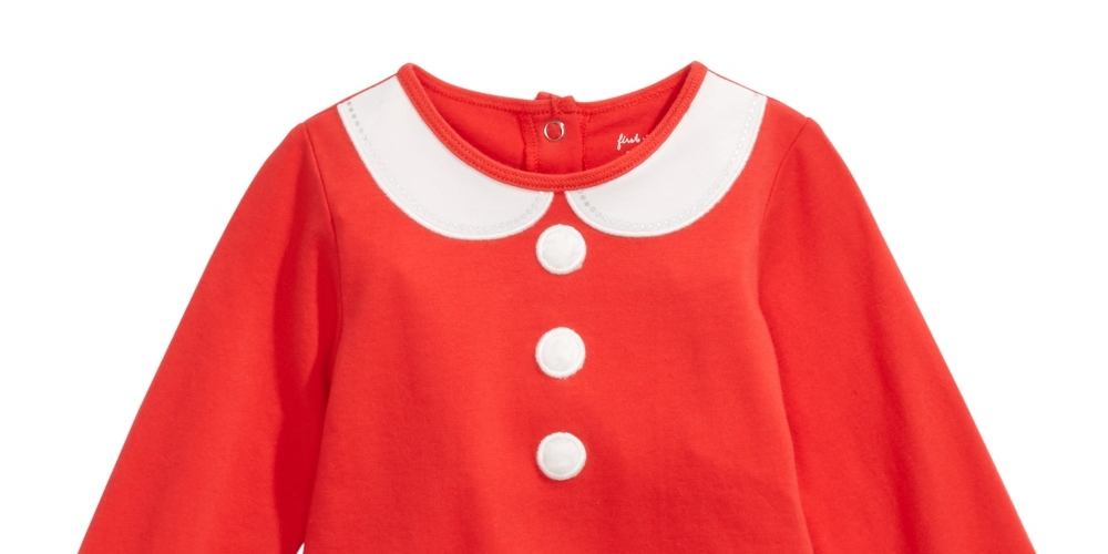 Body infantil First Impressions para meninas, Sra. Claus, vermelho, tamanho 6-9
