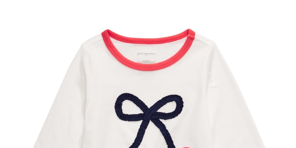 Camiseta infantil de algodão com estampa de cerejas First Impressions para bebês meninas, tamanho 24