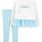 Conjunto de leggings Carters Baby Girls Snowflake Wish, 2 peças, branco, tamanho 6 meses
