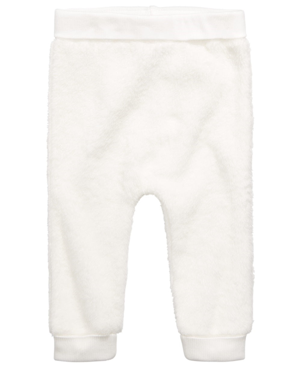 Calça jogger infantil First Impressions para meninos e meninas, em lã sintética, tamanho branco, para recém-nascidos