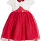 Conjunto de vestido de tule e ombros de ombros de pele sintética infantil Blueberi Boulevard para meninas, tamanho 3-6, vermelho