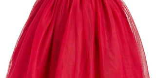 Conjunto de vestido de tule e ombros de ombros de pele sintética infantil Blueberi Boulevard para meninas, tamanho 3-6, vermelho