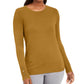 Suéter feminino JM Collection com punho de botão e gola redonda, amarelo, tamanho extragrande