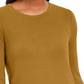 Suéter feminino JM Collection com punho de botão e gola redonda, amarelo, tamanho extragrande
