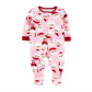 Carter's Girl's Print Santa Fleece Footie Rosa Tamanho 5T