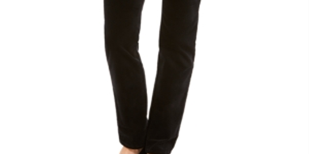 Calça jeans feminina Charter Club Lexington Velveteen reta, preta, tamanho 4, pequena