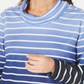 Blusa feminina listrada Karen Scott, azul, tamanho pequeno GG