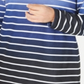 Blusa feminina listrada Karen Scott, azul, tamanho pequeno GG