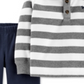 Conjunto de calças listradas Carter's Boy's 2 peças cinza bebê tamanho 6 meses