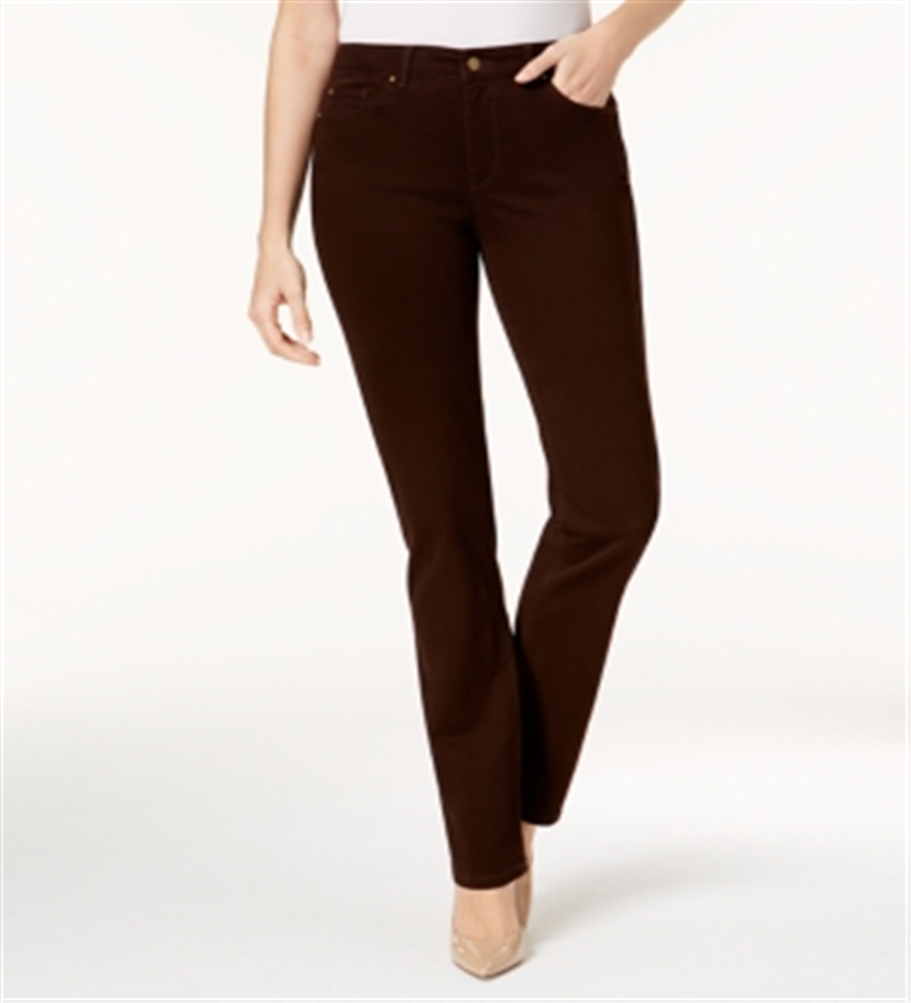 Calça curta feminina Charter Club Lexington reta marrom tamanho 12x28