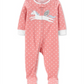 Pijama Carter's Baby Girl Unicorn Fleece Rosa Tamanho 24MOS