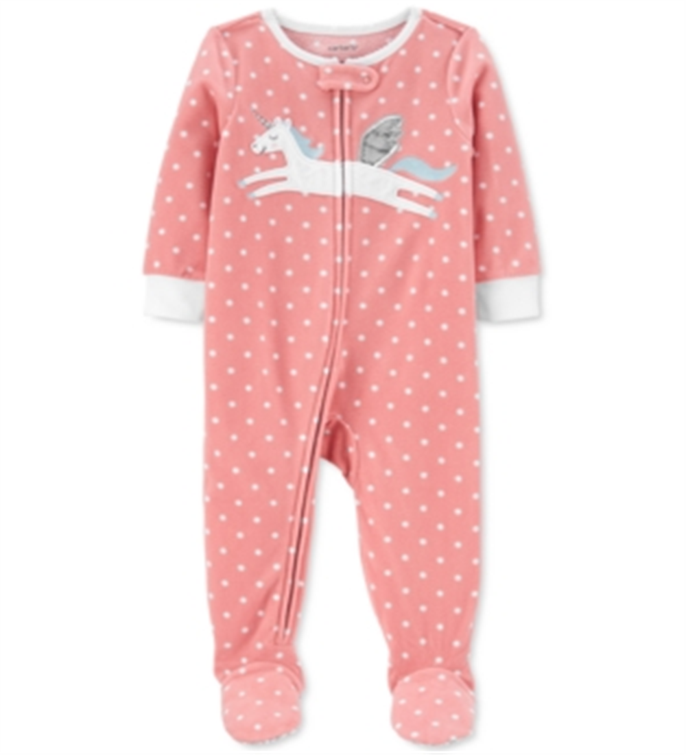Pijama Carter's Baby Girl Unicorn Fleece Rosa Tamanho 24MOS
