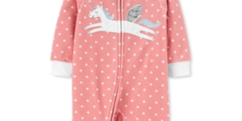 Pijama Carter's Baby Girl Unicorn Fleece Rosa Tamanho 24MOS