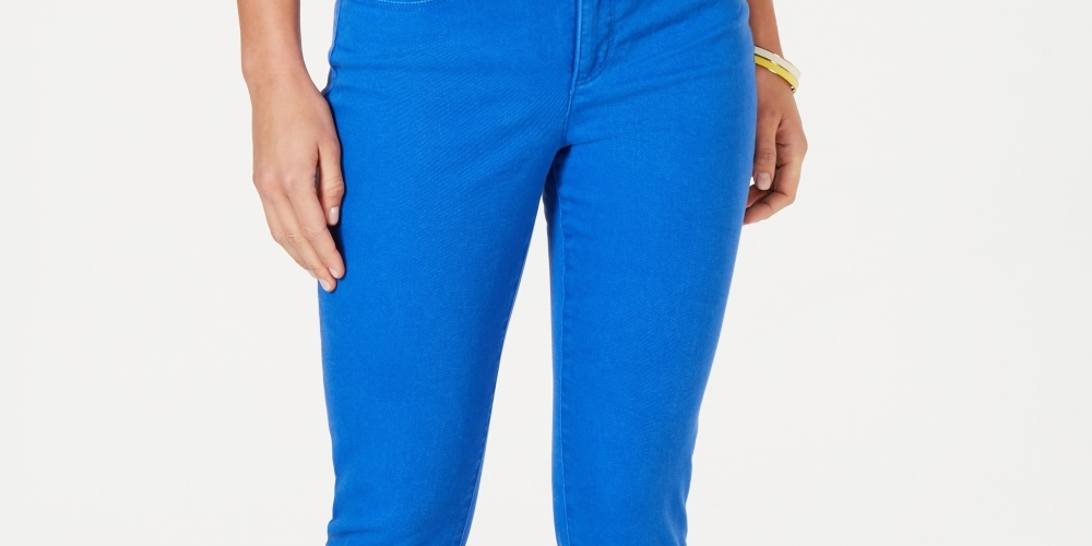 Calça jeans skinny feminina Charter Club Tummy Control, azul, tamanho 4