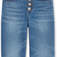 Calça jeans feminina rasgada e reta, tamanho 8, azul, da INC International Concepts