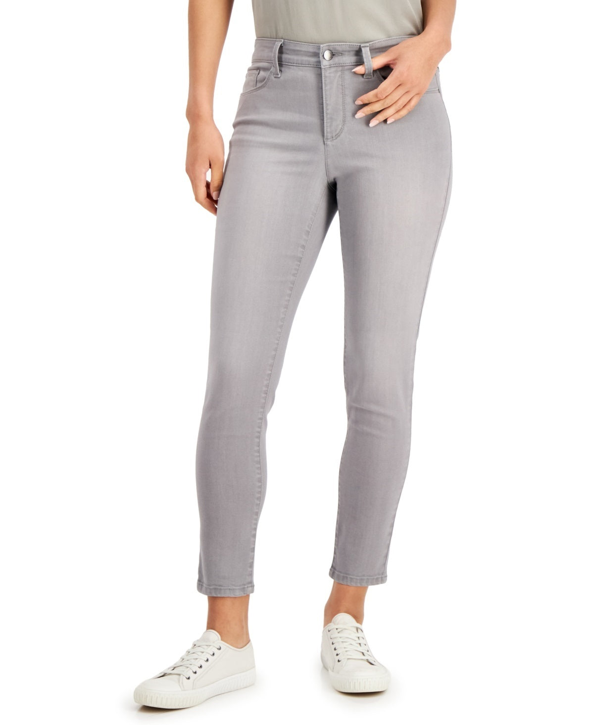 Calça jeans skinny feminina Charter Club Bristol Tummy Control, cinza, tamanho 14