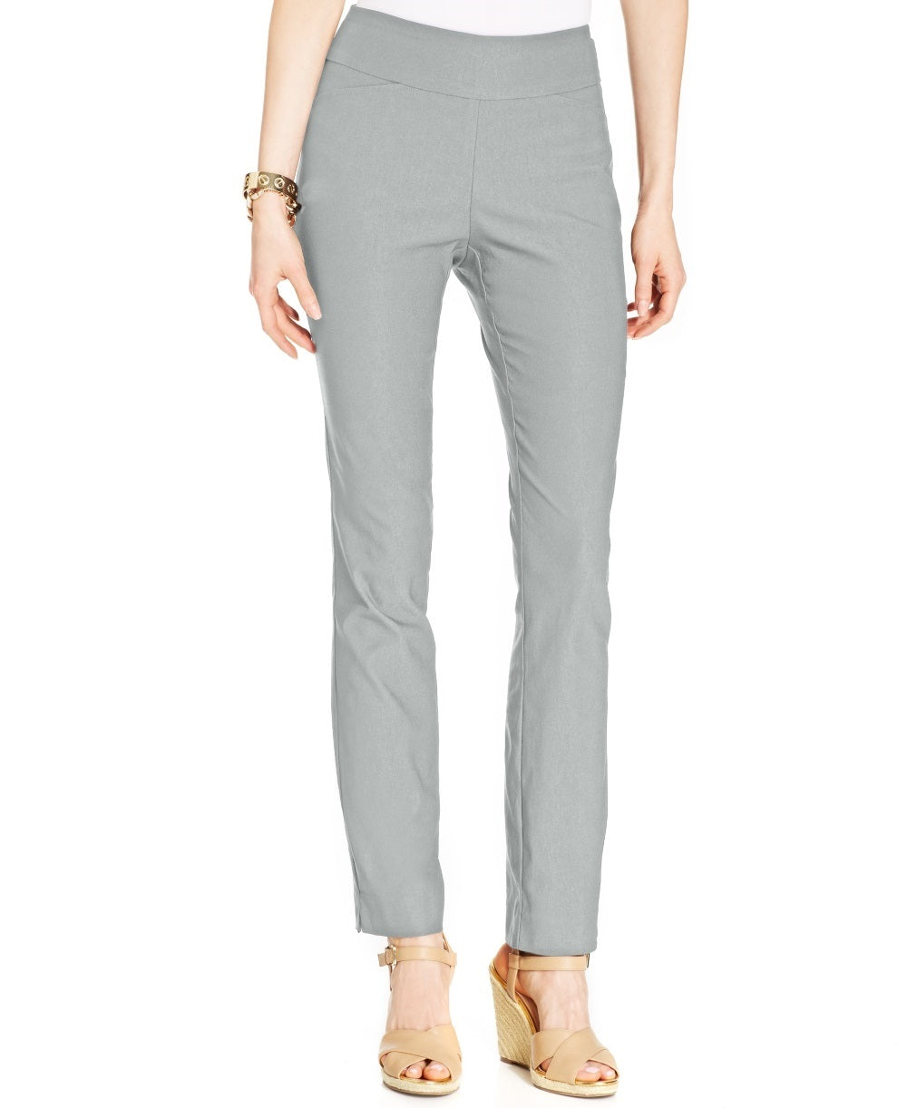 Calça feminina Charter Club Cambridge Tummy Control Slim Leg, cinza, tamanho 2P